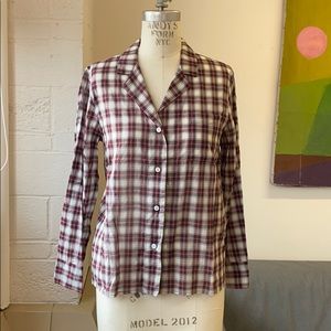 NWOT Jenni Kayne plaid “pajama” shirt XS